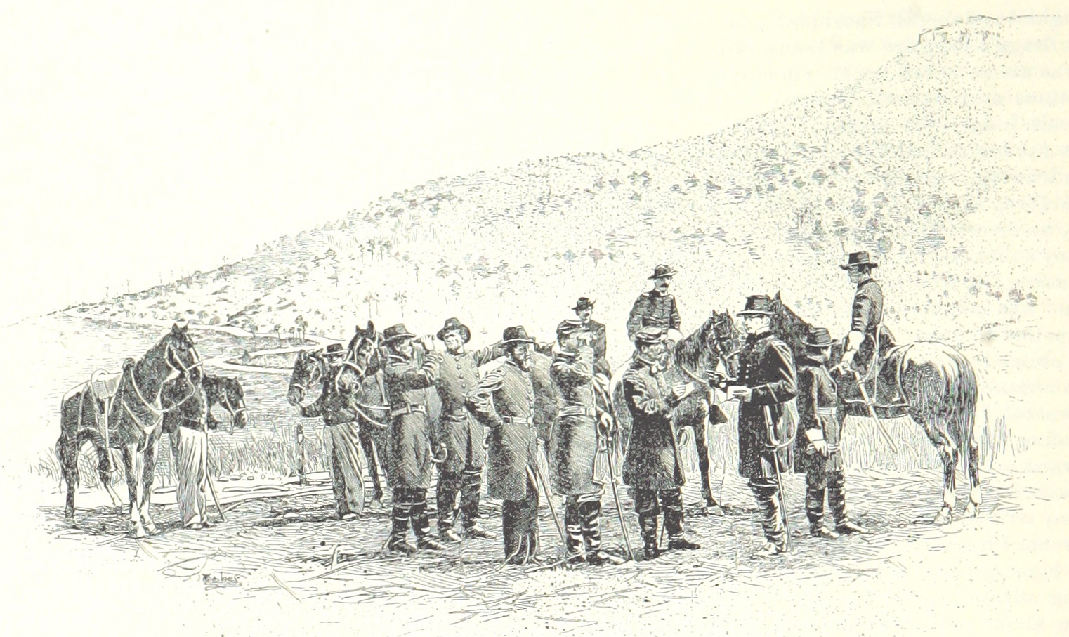 Hooker and his staff at Lookout Mountain
